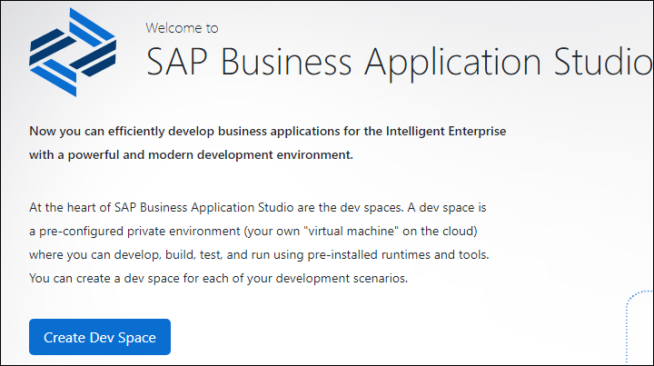 Business Application Studio Create Dev Space