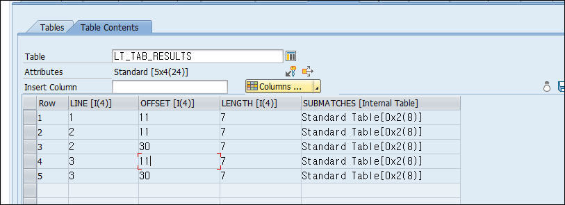 ABAP STRING FIND IN INTERNAL Tables