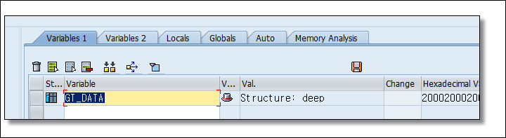 ABAP 디버깅시 인터널 테이블 확인 방법